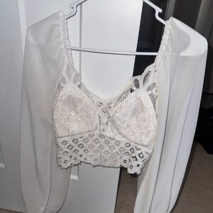 Jealous Tomato White Lace Top